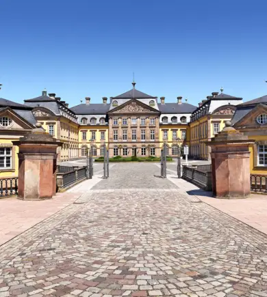 Yellow residential palace with large entrance from Bad Arolsen