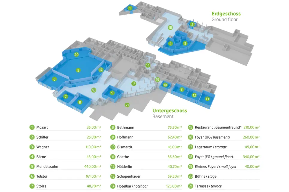 Tagungsraumplan des H+ Hotel Bad Soden. Tagungsraumplan des H+ Hotel Bad Soden.