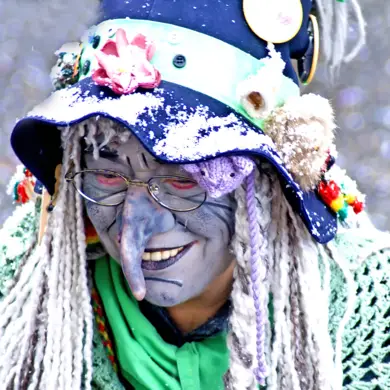 Sorcière bleue du carnaval de Bâle