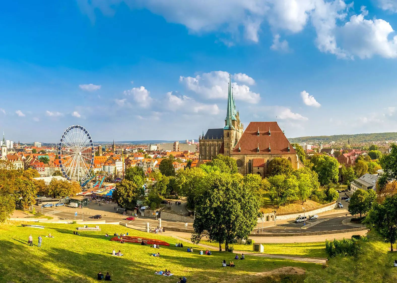 Skyline d'Erfurt avec la cathédrale d'Erfurt.