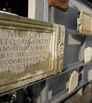 Stone memorial plaques in Augusta Raurica