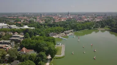 View over Münster and Lake Aasee View over Münster and Lake Aasee