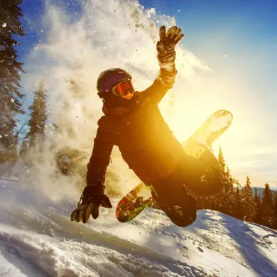 Snowboardfahrer in Garmisch-Partenkirchen