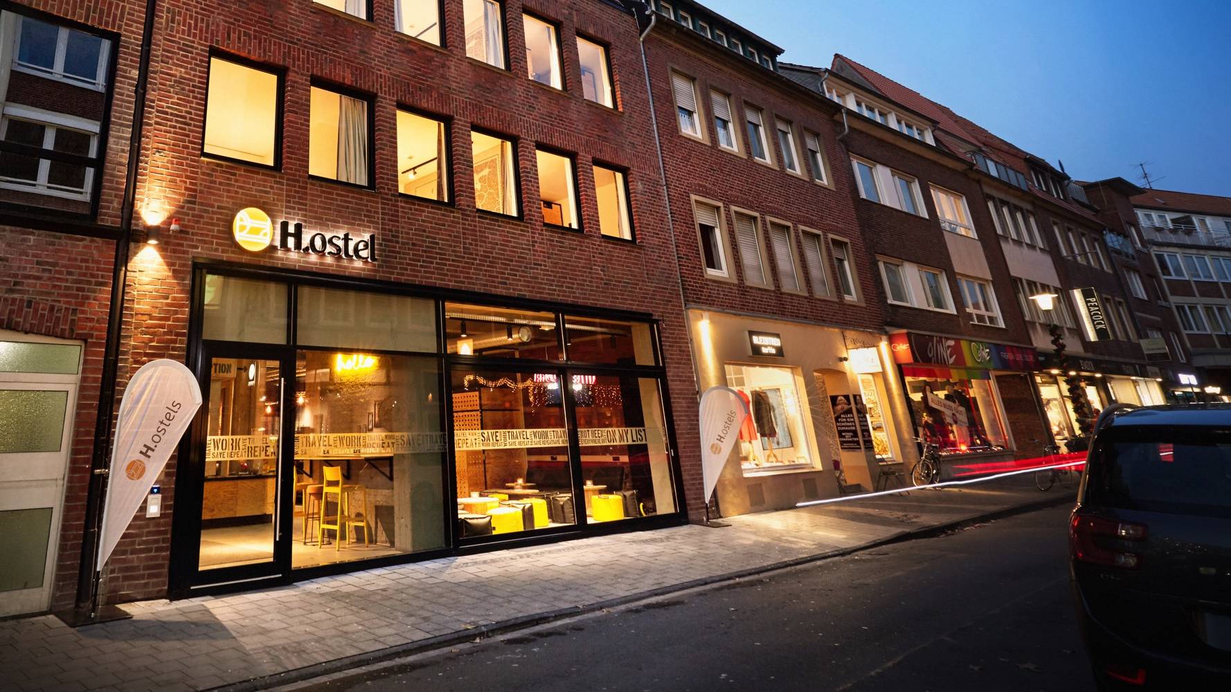 Buitenaanzicht van het H.ostel Münster Buitenaanzicht van het H.ostel Münster