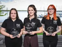 Group photo of three winners of the Young Star Awards