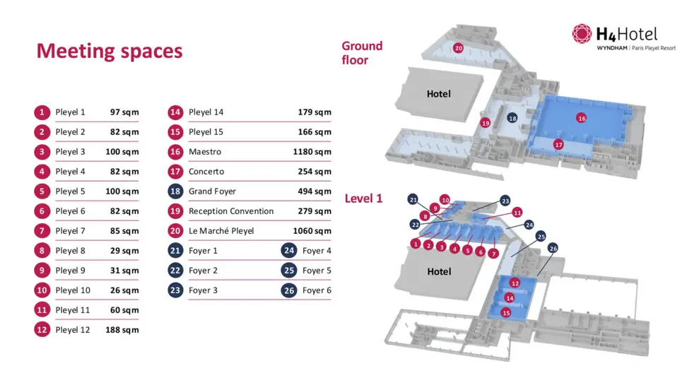 Meeting room plan from H4 Hotel Wyndham Paris Pleyel Resort Meeting room plan from H4 Hotel Wyndham Paris Pleyel Resort
