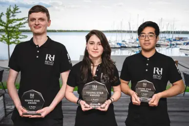 Group photo of three winners of the Young Star Awards chefs
