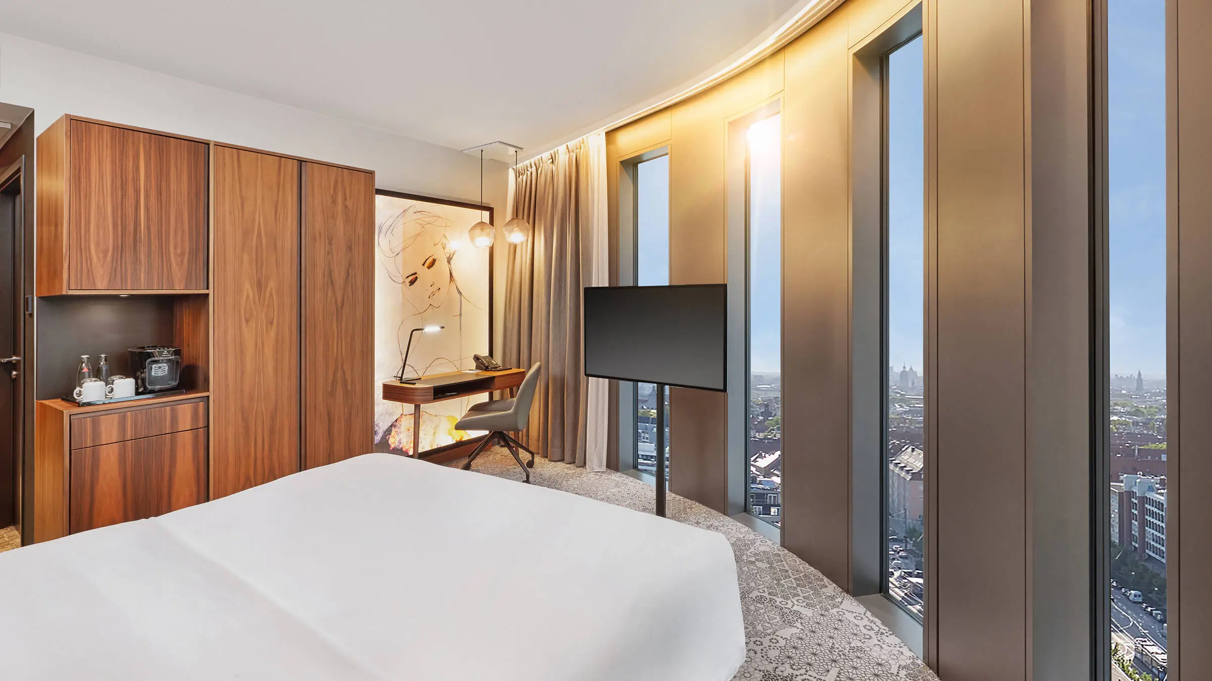 Habitaciones de hotel con vistas panorámicas del Hyperion Hotel München