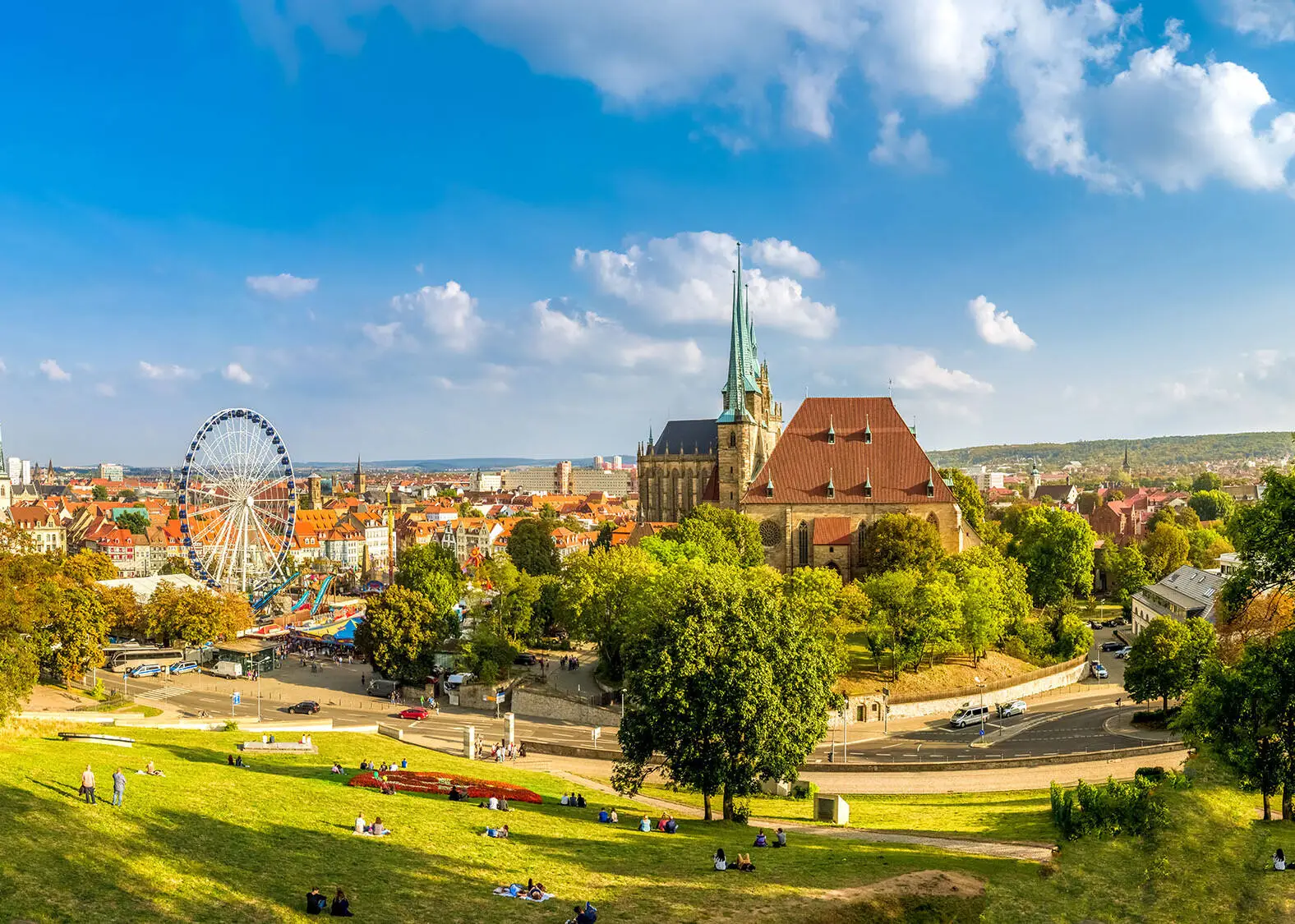Skyline von Erfurt mit dem Erfurter Dom.