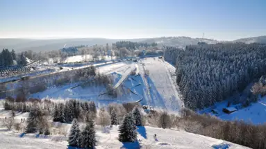 Paysage hivernal et pistes de ski à Willingen.