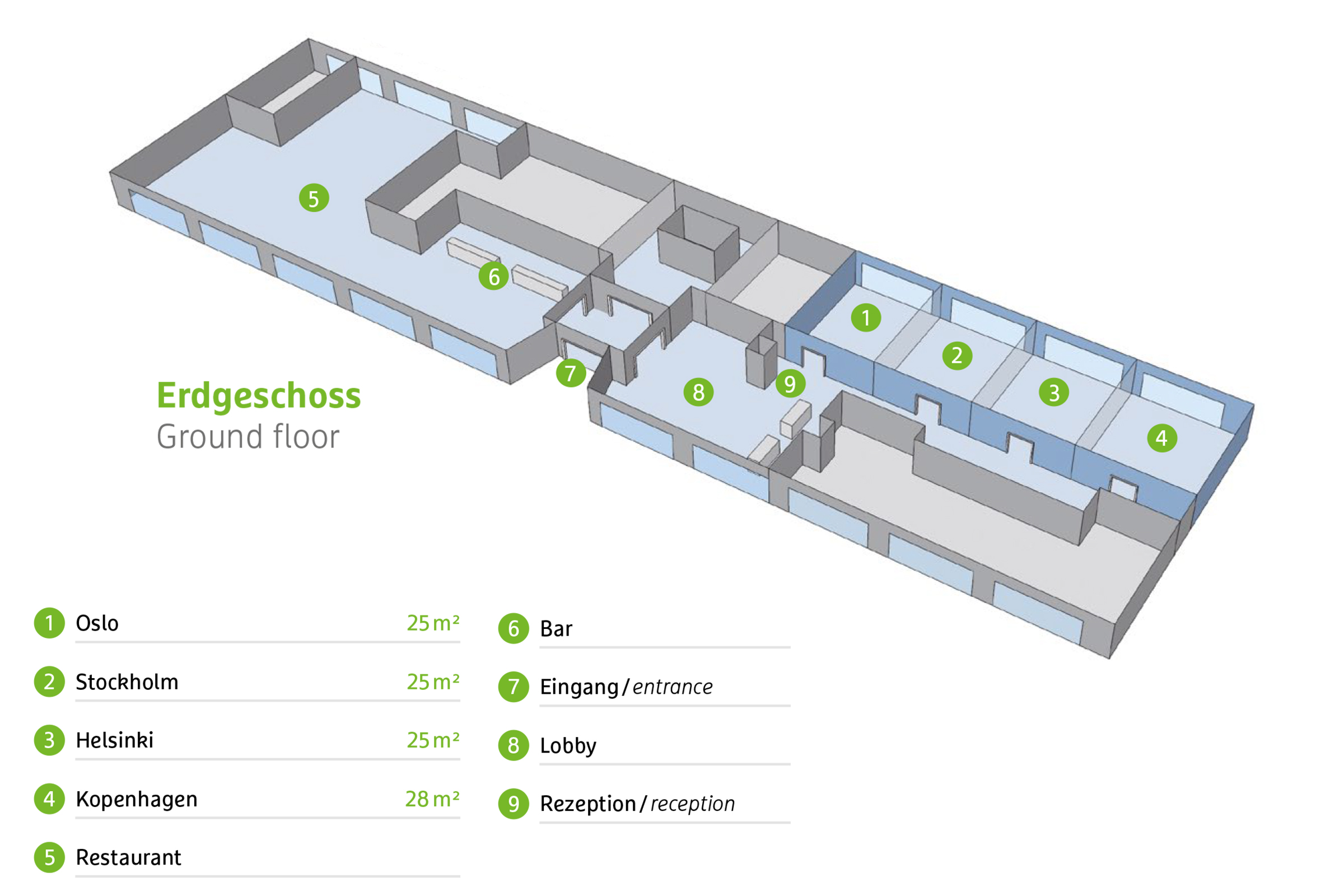 Location plan of the premises for meetings at the H+ Hotel Lübeck - Official website Location plan of the premises for meetings at the H+ Hotel Lübeck - Official website