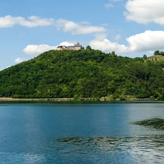 Edersee Nature Park with a view of the castle