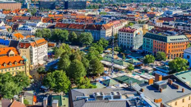 Viktualienmarkt von oben.