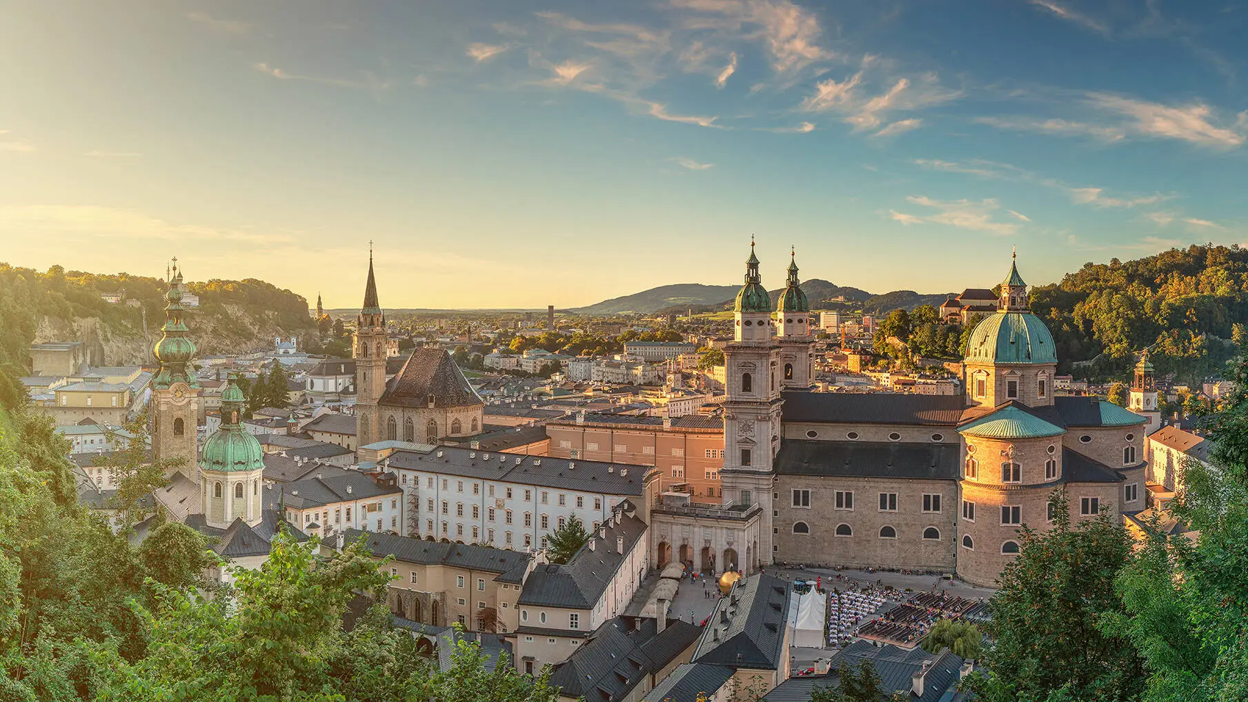 Salzburg skyline with a view over the city.