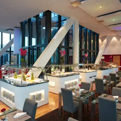 Modern buffet counter in the restaurant