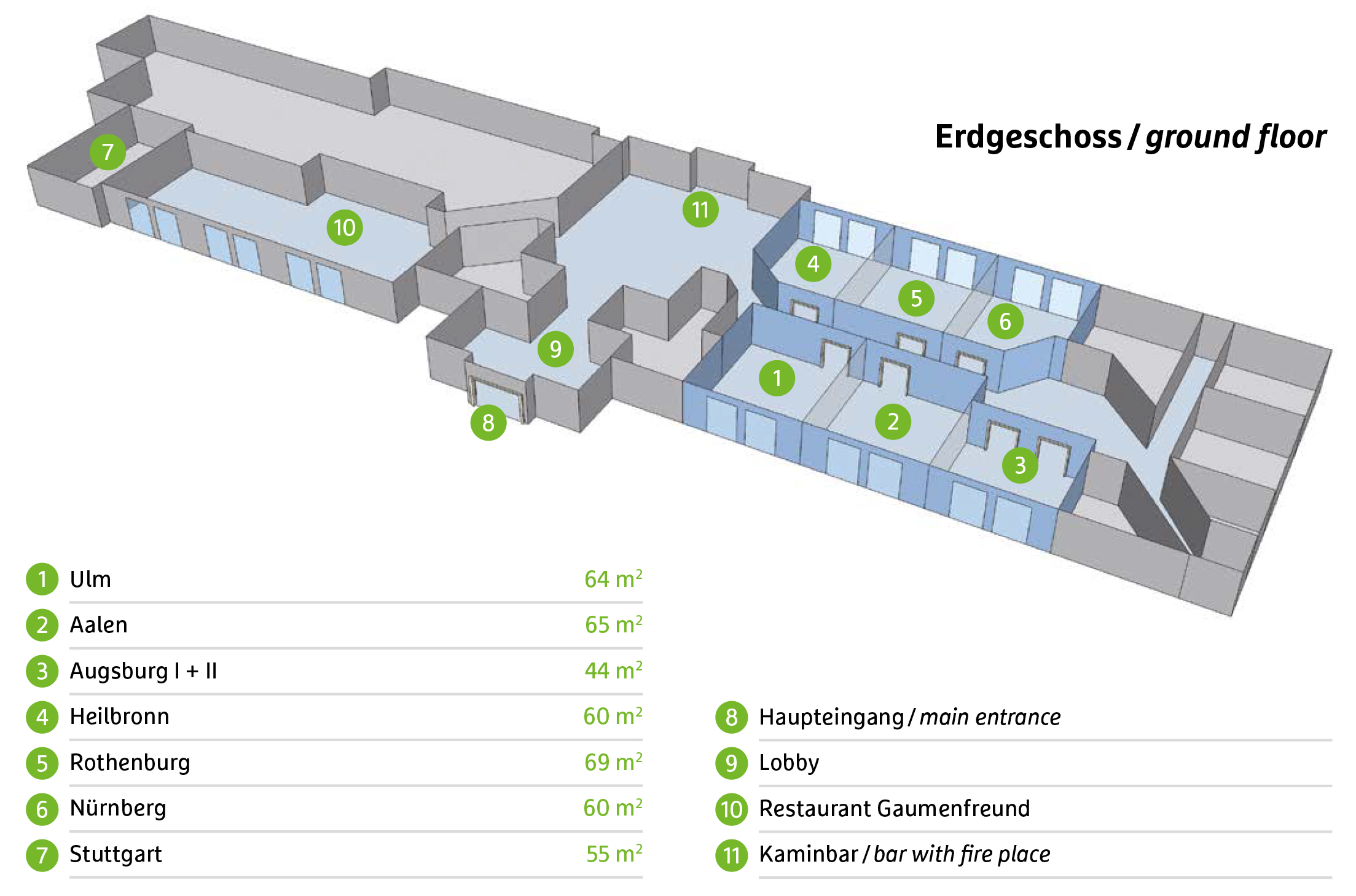 Location plan of the premises for meetings at the H+ Hotel Limes Thermen Aalen - Official website Location plan of the premises for meetings at the H+ Hotel Limes Thermen Aalen - Official website