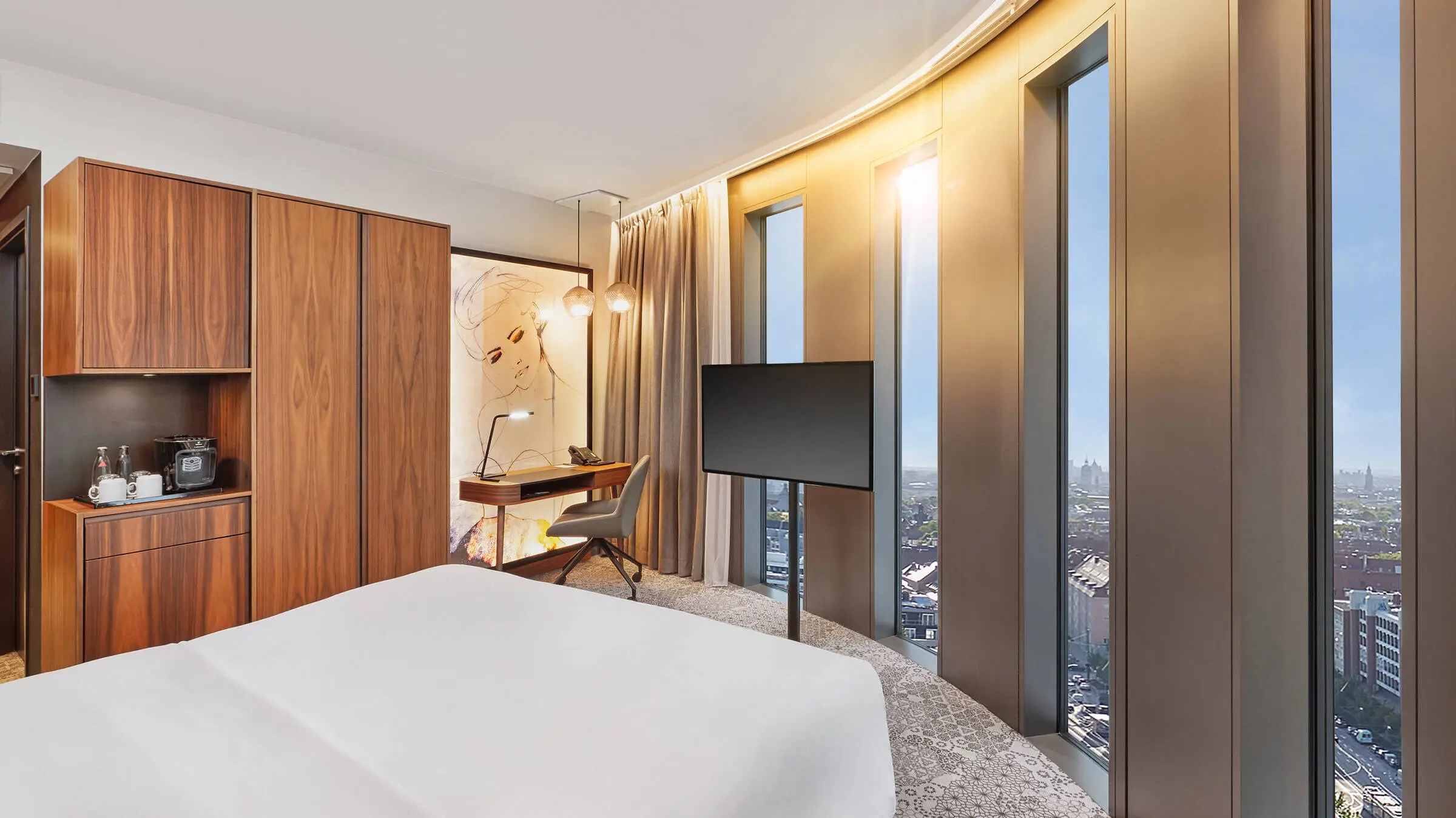 Chambre d'hôtel avec vue panoramique à l'hôtel Hyperion Hotel München