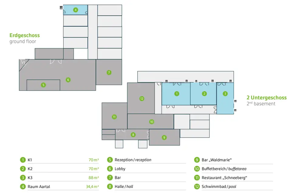 Tagungsraumplan vom H+ Hotel Willingen.