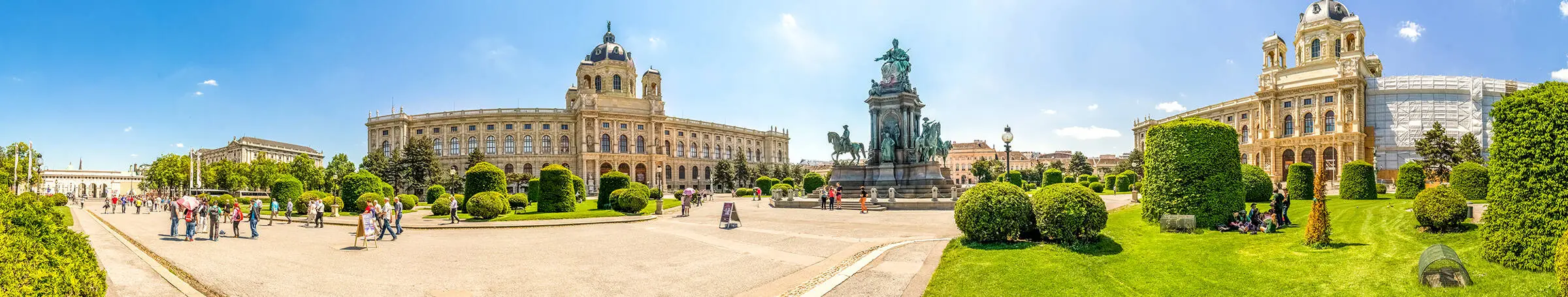 Panorama von Sehenswürdigkeiten in Wien.